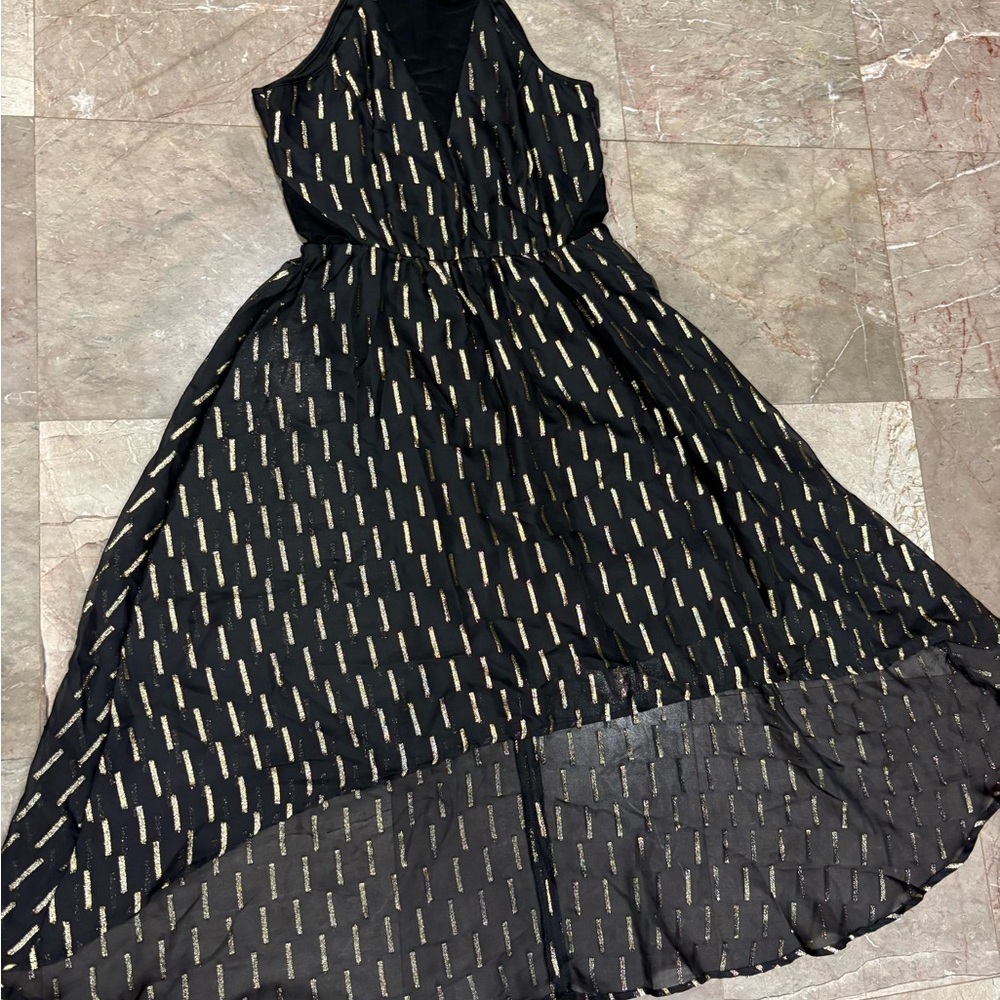 Guess Black Dress with Gold Details